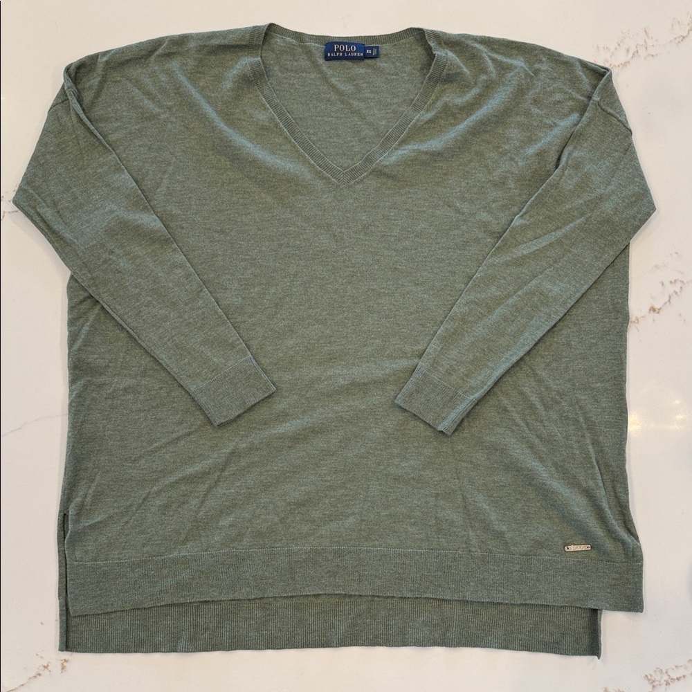 Polo by Ralph Lauren Women’s Sage Oversized V-Neck Sweater XS